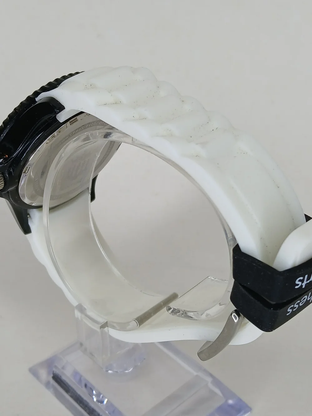 ​Chess Evolution Sports Quartz Watch White Silicone Strap Board Game Theme